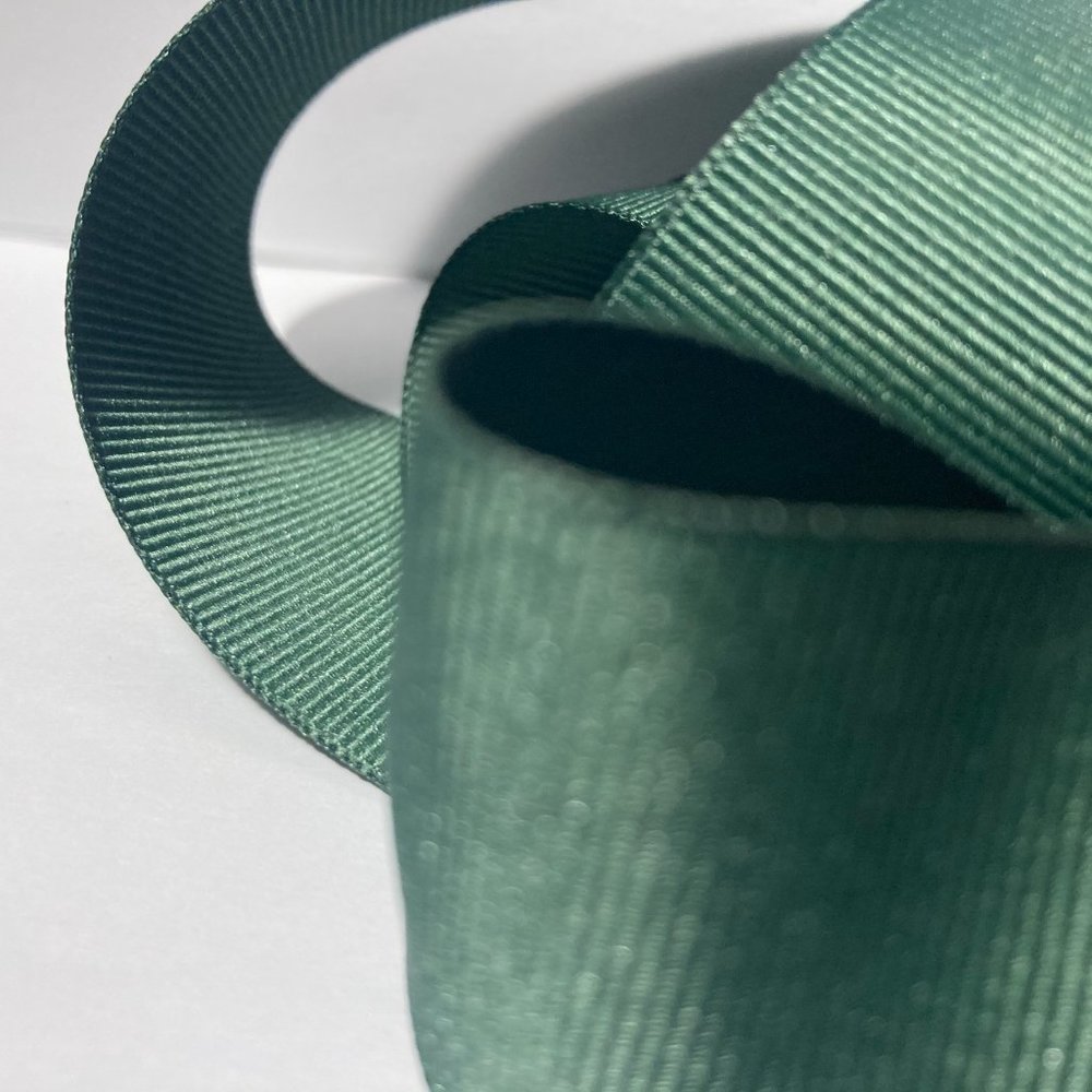 Green Ribbed Sash Ribbon 1.5" - Picture 3 of 11